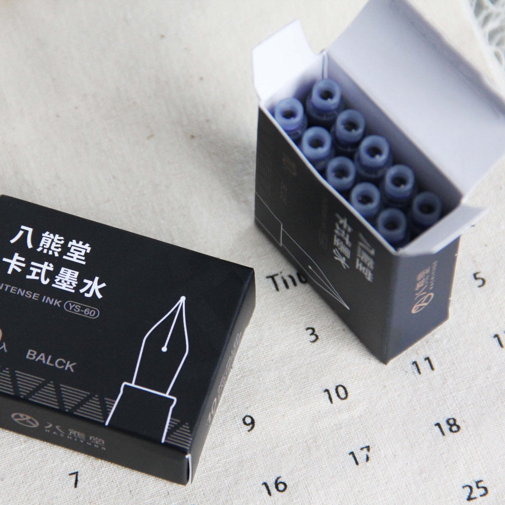 YS-60 八熊堂鋼筆卡式墨水管10支入 ( 藍 、黑色 )