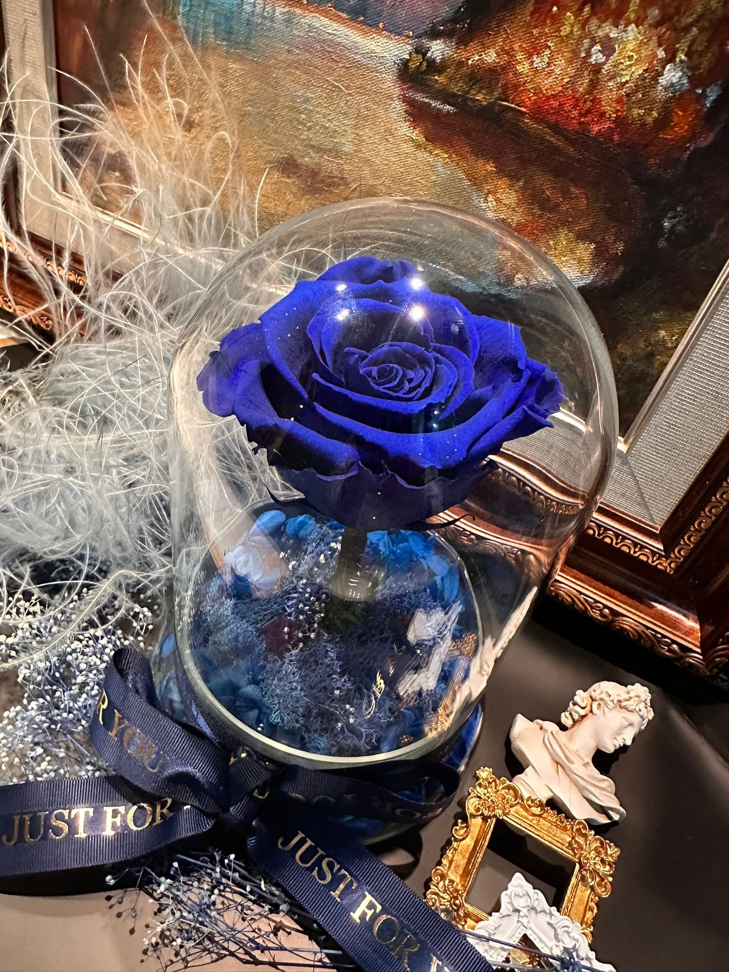 Rose Amor 藍玫瑰 + Fliur.Art 禮盒特別裝 獨一無二 高級送禮擺設 - 香港本土花藝師 Coobe 手作系列