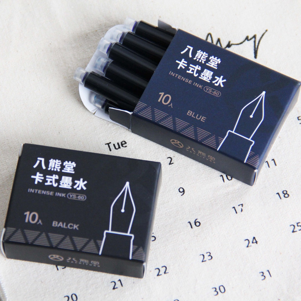 YS-668 八熊堂系列鋼筆 + 卡式墨水管10支入 ( 藍色、黑色 ) 套裝
