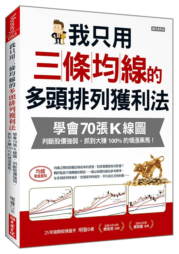 我只用三條均線的多頭排列獲利法:學會70張K線圖,判斷股價強弱,抓到大賺100%的領漲黑馬!