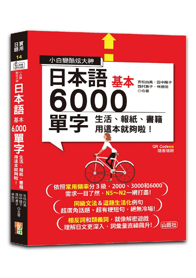 小白變酷炫大神 QR Code 朗讀 隨看隨聽 日本語基本6000單字-生活、報紙、書籍用這本就夠啦!(20K+QR碼線上音檔)