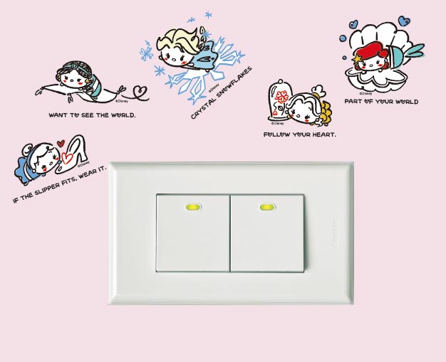 TSUMTSUM系列開關壁貼-公主有話說