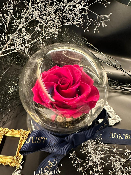 Rose Amor 深粉玫瑰＋  Fliur.Art 禮盒特別裝   獨一無二 高級送禮擺設  -  香港本土花藝師 Coobe 手作系列