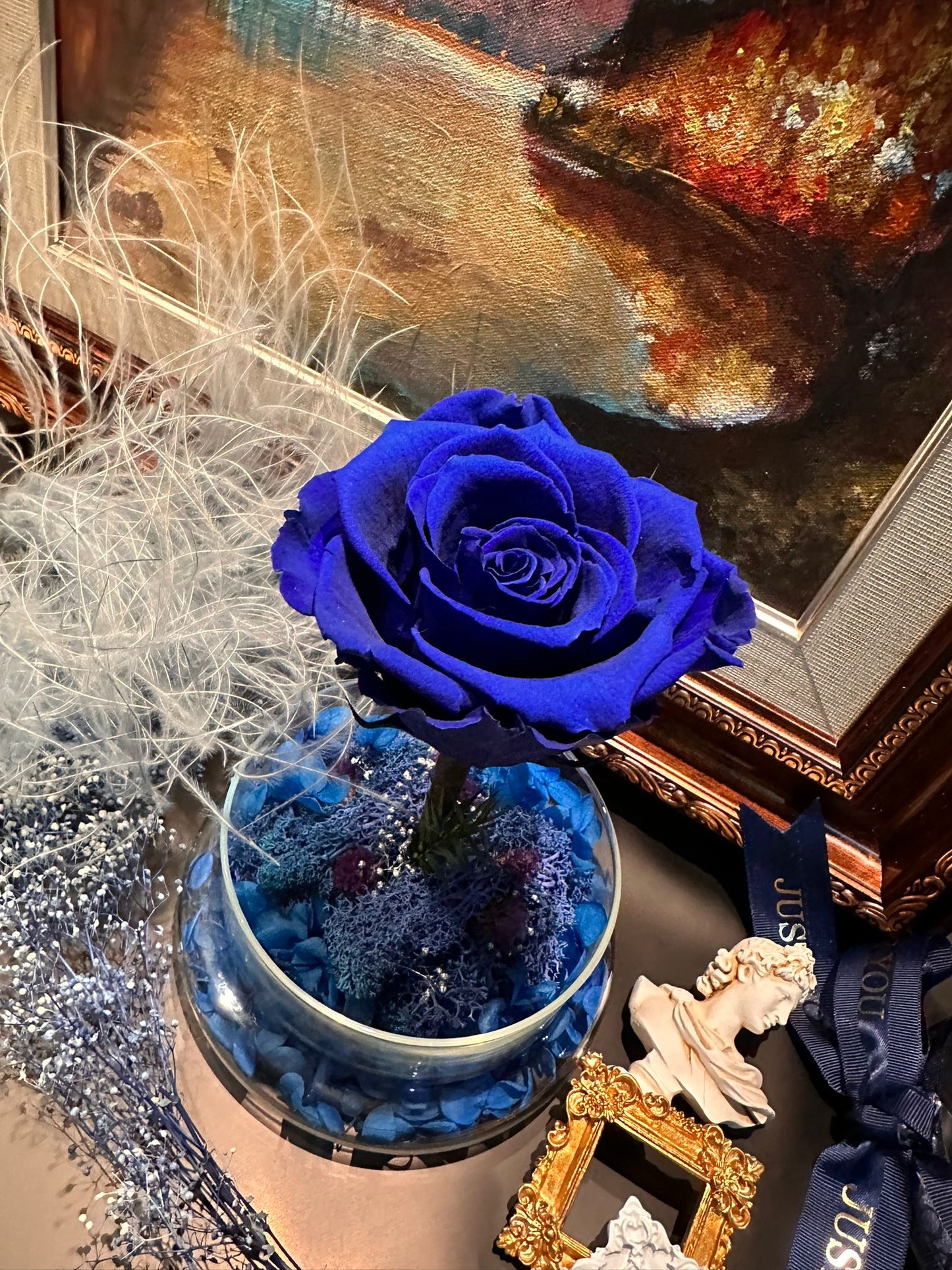 Rose Amor 藍玫瑰  ＋  Fliur.Art 禮盒特別裝   獨一無二 高級送禮擺設  -  香港本土花藝師 Coobe 手作系列