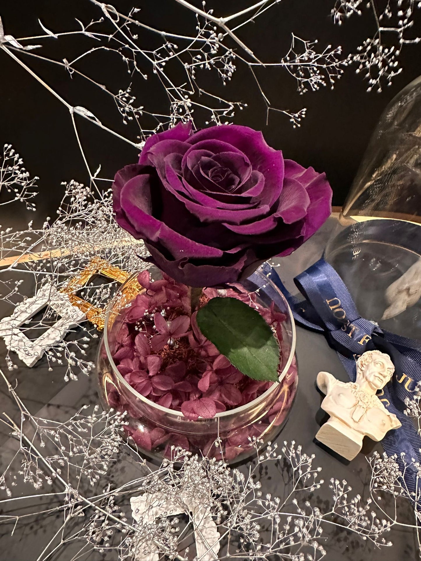 Rose Amor 紫玫瑰＋  Fliur.Art 禮盒特別裝   獨一無二 高級送禮擺設  -  香港本土花藝師 Coobe 手作系列