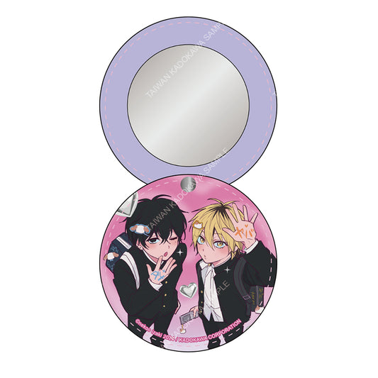 渣男椎名學長與瘋男佐佐木學弟(原作) PU皮革小圓鏡 A